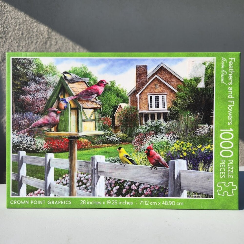 Feathers and Flowers 1000 Piece Jigsaw Puzzle Kevin Daniel Wild Birds Puzzle wit